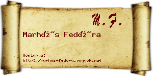Marhás Fedóra névjegykártya